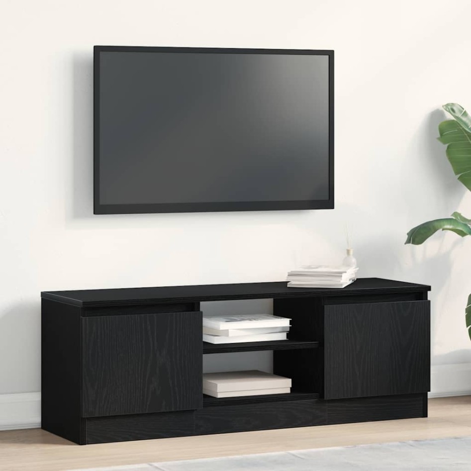 Mueble de TV de madera de roble negro 102x30x36