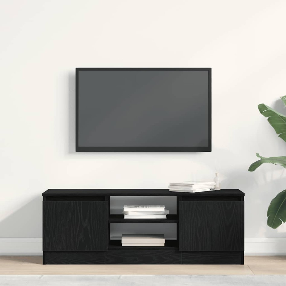 Mueble de TV de madera de roble negro 102x30x36