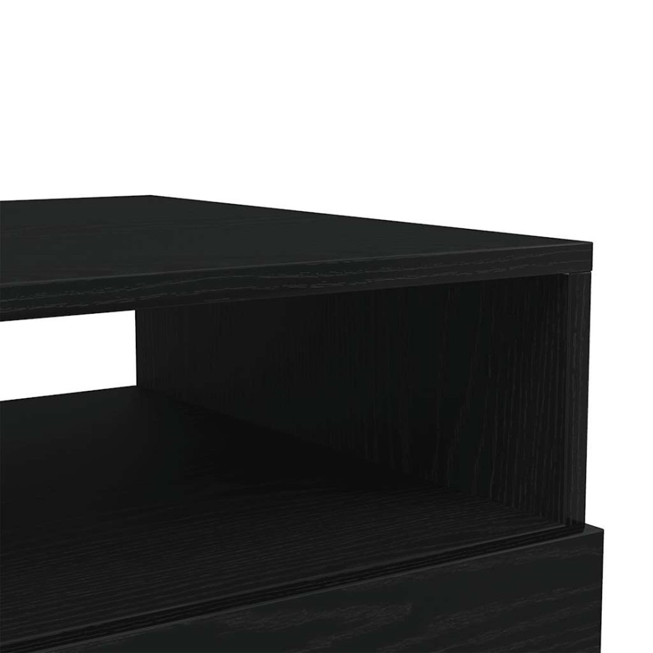 Mesa de centro con luces LED roble negro 50x49x40