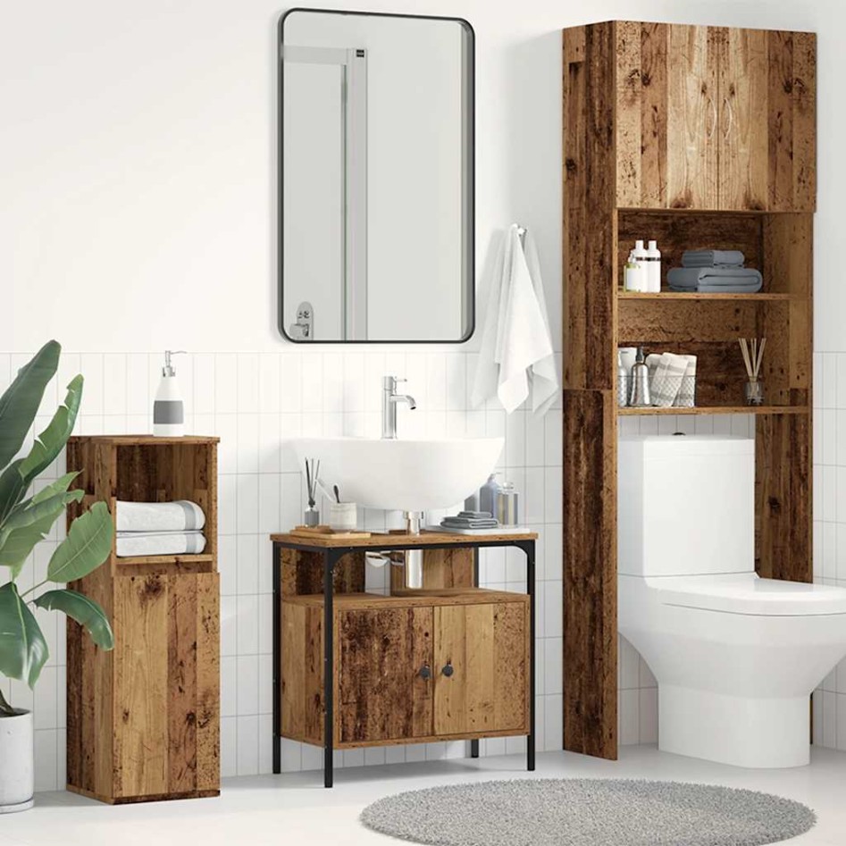 Mueble de baño para lavabo de madera antigua 60x30x60