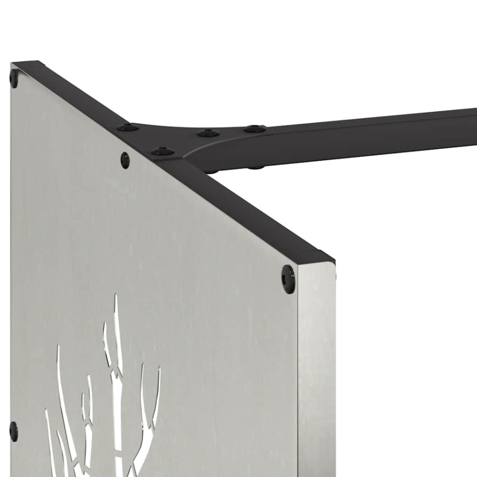 Leñero de acero inoxidable 40x40x40