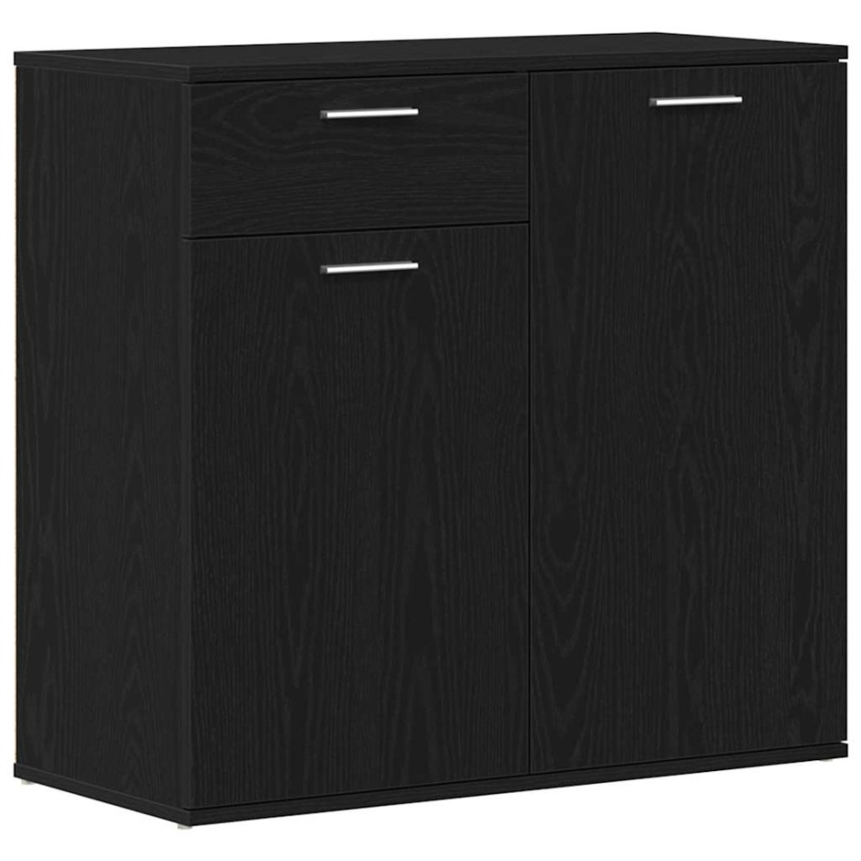 Aparador de madera contrachapada roble negro 80x36x75