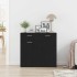 Aparador de madera contrachapada roble negro 80x36x75