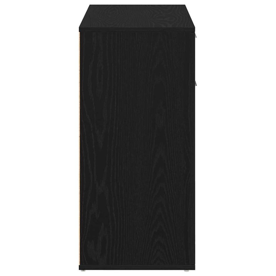 Aparador de madera contrachapada roble negro 80x36x75