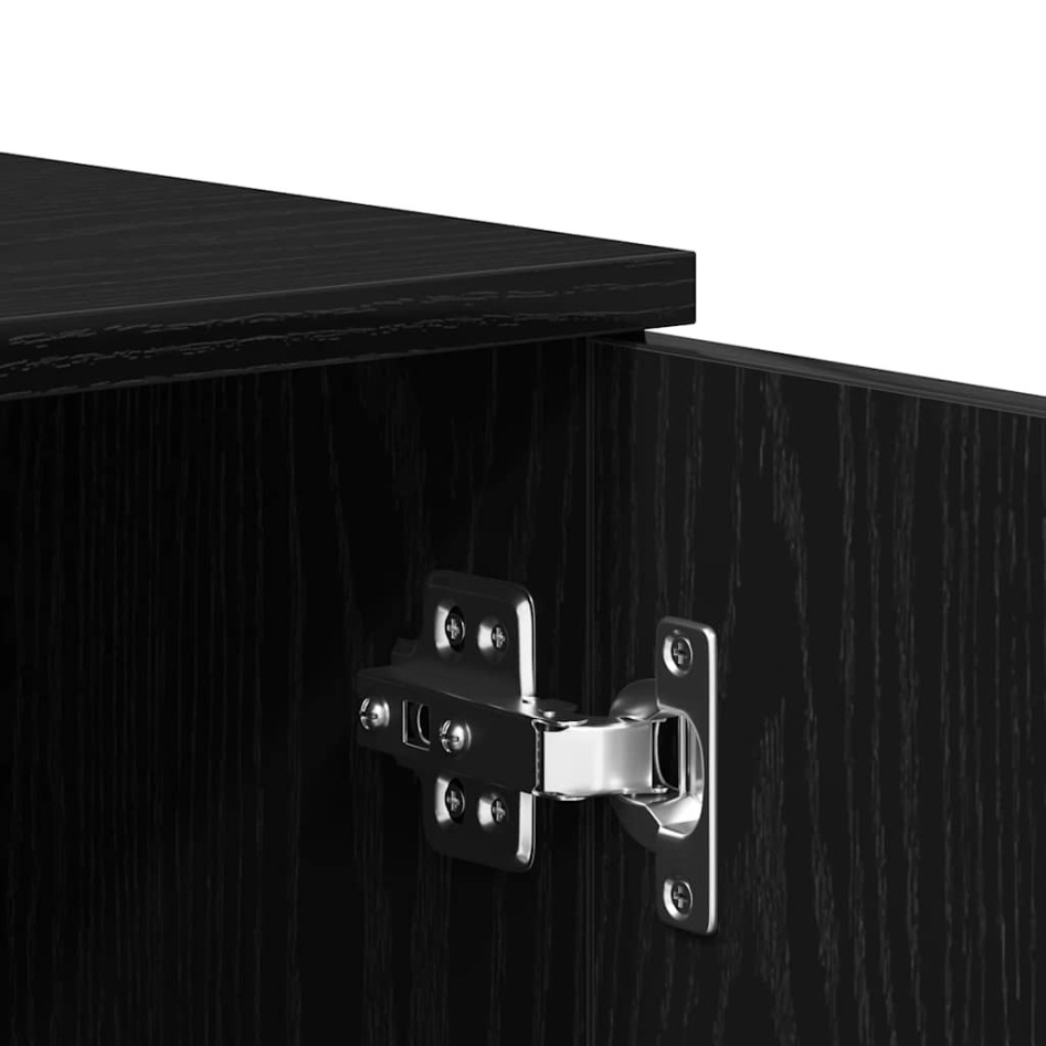 Aparador de madera contrachapada roble negro 80x36x75