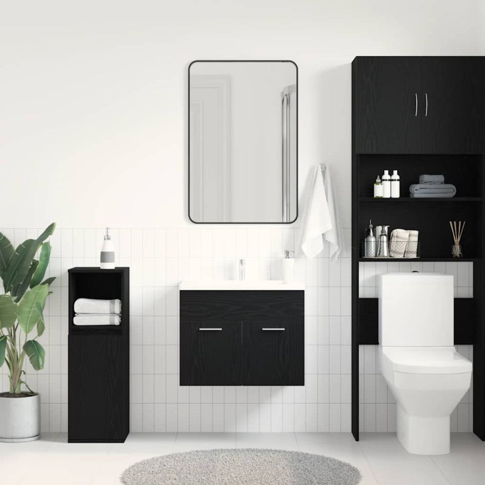 Mueble de baño para lavabo de roble negro 60x38,5x46