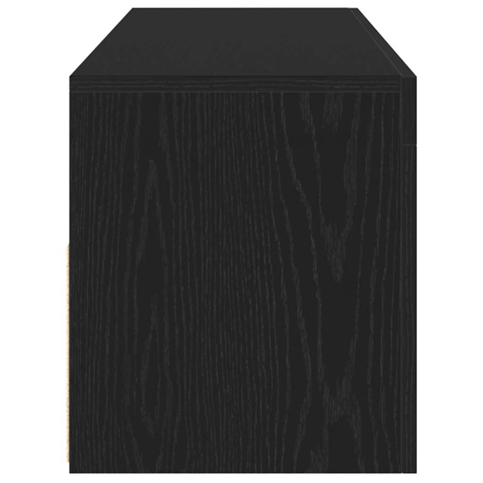 Mueble de TV con luces LED roble negro 120x35x40