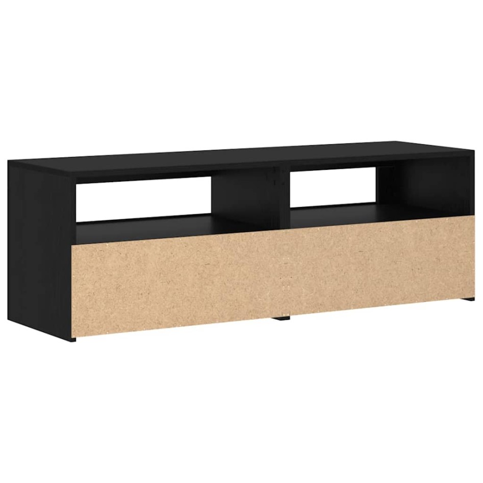 Mueble de TV con luces LED roble negro 120x35x40