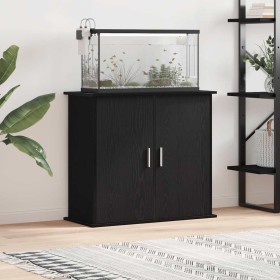 Soporte para acuario de madera de roble negro 81x36x73