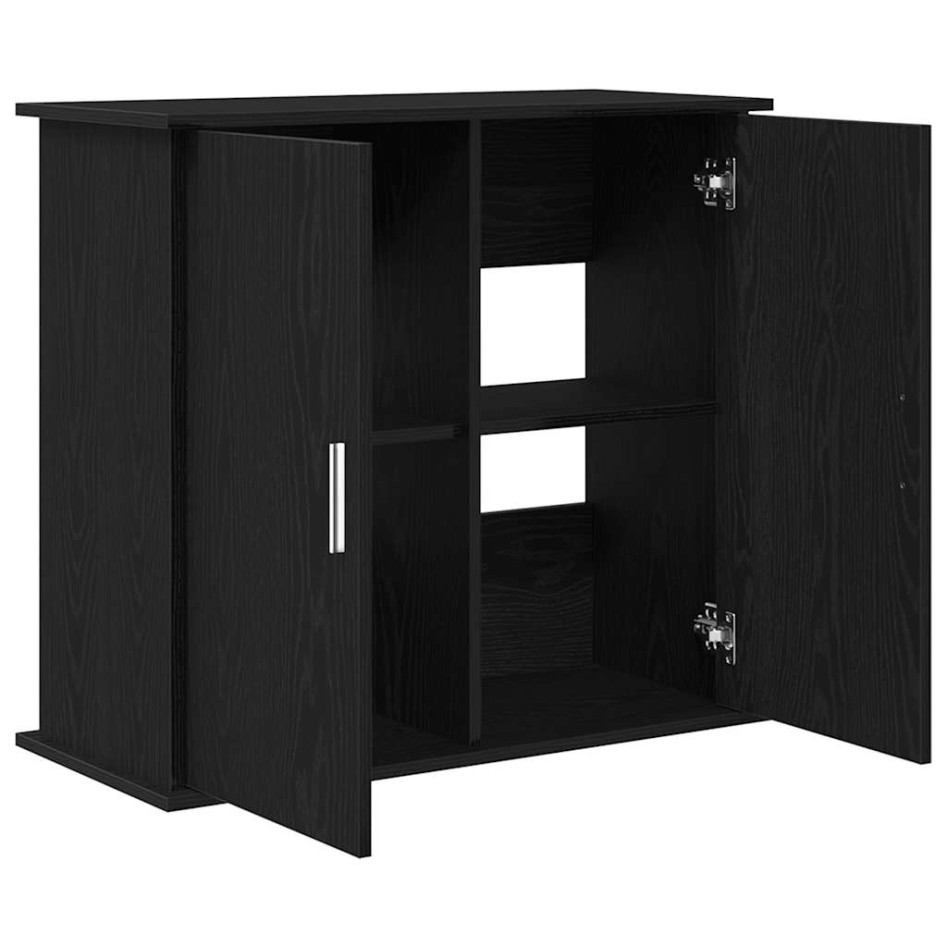 Soporte para acuario de madera de roble negro 81x36x73