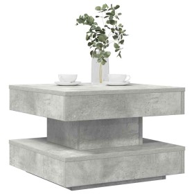 Mesa de centro giratoria 360 grados gris hormigón 50x50x34,5