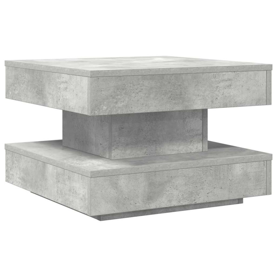 Mesa de centro giratoria 360 grados gris hormigón 50x50x34,5