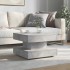 Mesa de centro giratoria 360 grados gris hormigón 50x50x34,5
