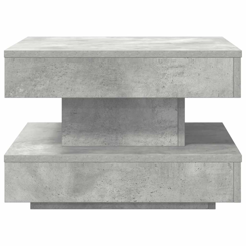 Mesa de centro giratoria 360 grados gris hormigón 50x50x34,5
