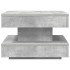 Mesa de centro giratoria 360 grados gris hormigón 50x50x34,5