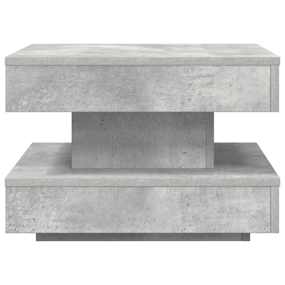 Mesa de centro giratoria 360 grados gris hormigón 50x50x34,5