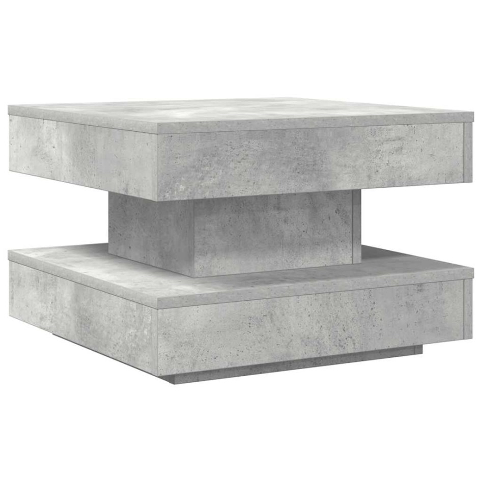 Mesa de centro giratoria 360 grados gris hormigón 50x50x34,5
