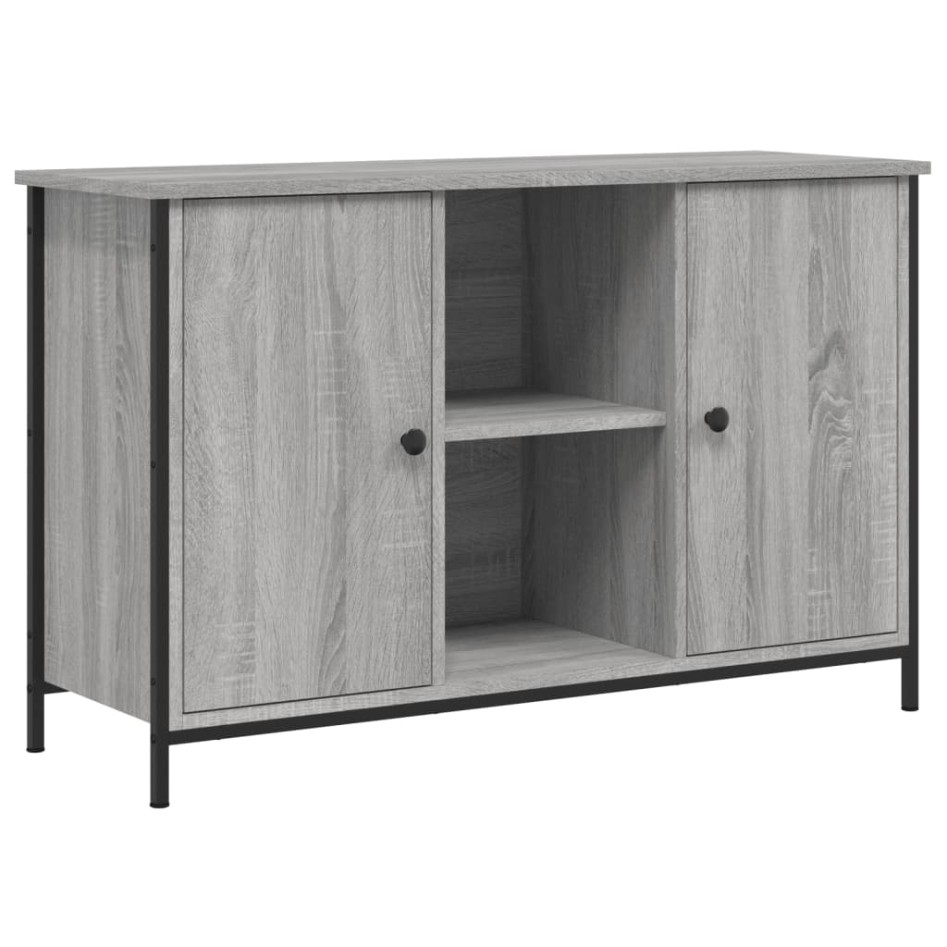Mueble de TV madera de ingeniería gris Sonoma 100x35x65