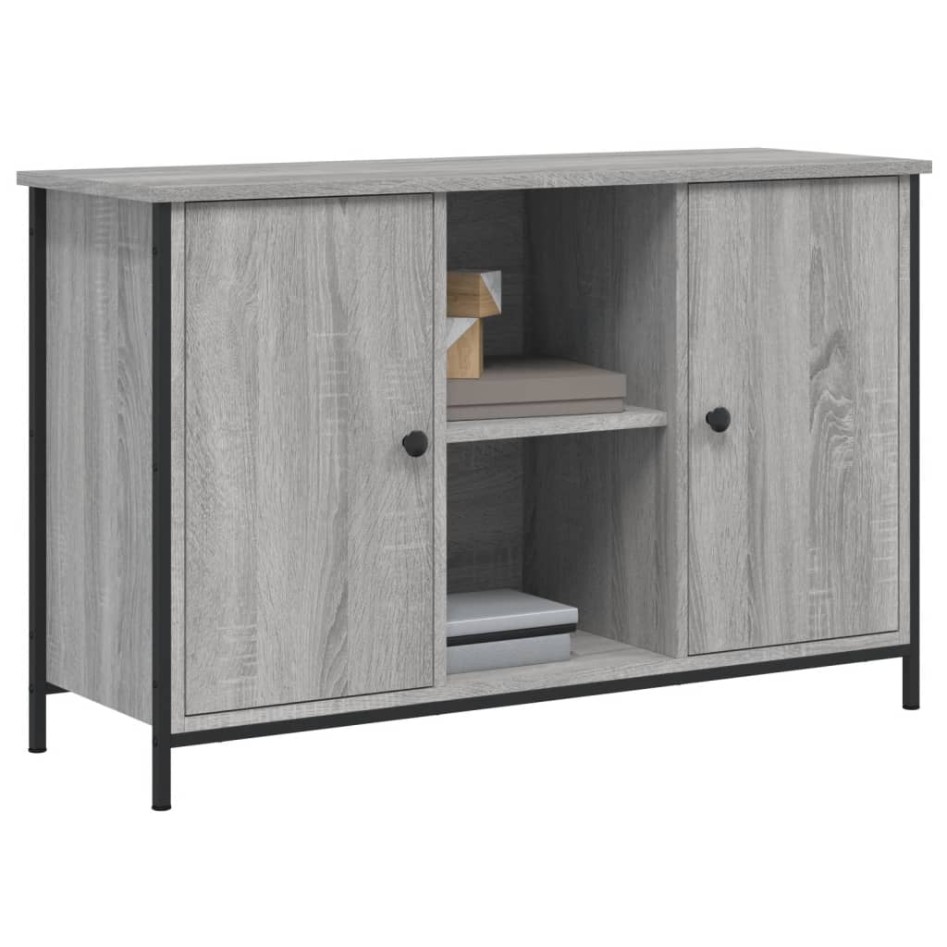 Mueble de TV madera de ingeniería gris Sonoma 100x35x65