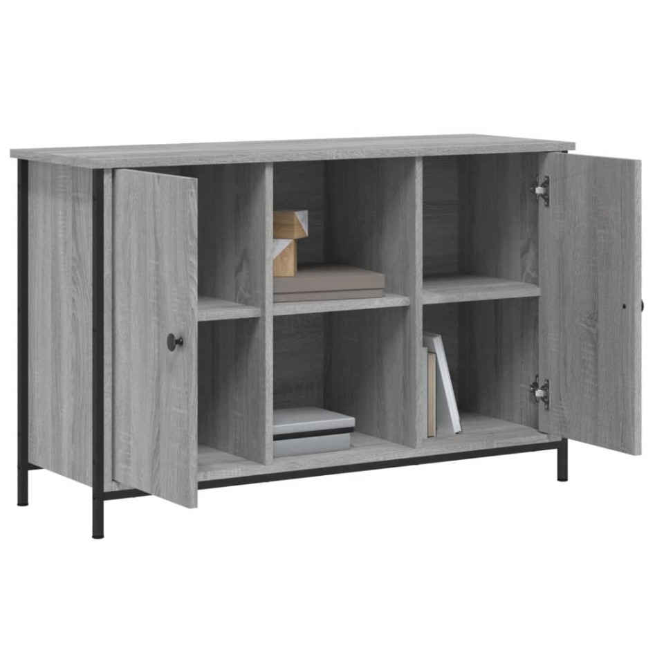 Mueble de TV madera de ingeniería gris Sonoma 100x35x65
