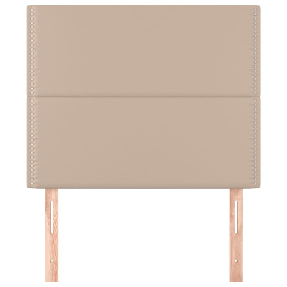 Cabeceros 2 unidades cuero sintético capuchino 90x5x78/88