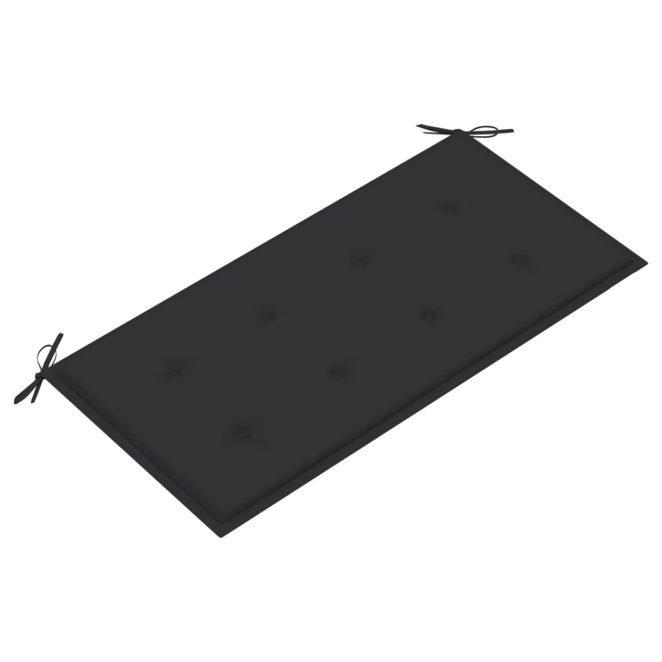 Banco de jardín madera maciza teca con cojín antracita 112