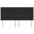 Cabeceros 4 unidades de cuero sintético negro 90x5x78/88