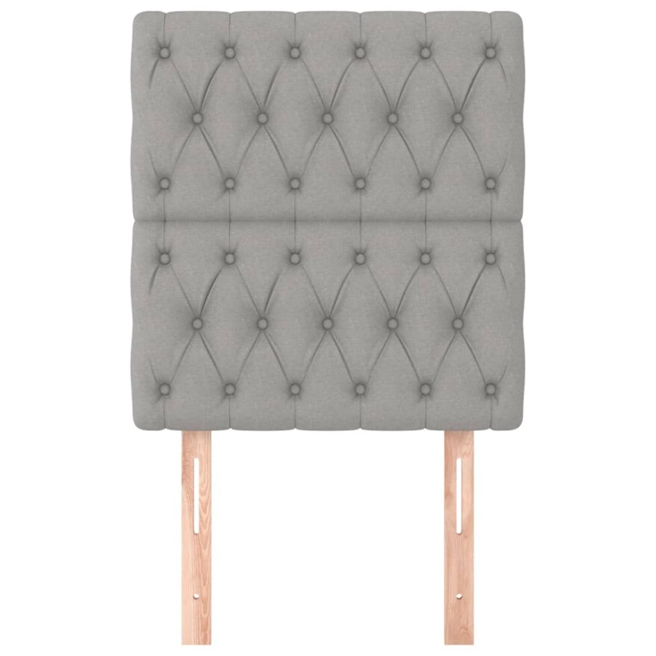 Cabeceros 2 unidades de tela gris claro 80x7x78/88