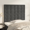 Cabeceros 2 unidades de terciopelo gris oscuro 90x5x78/88 cm