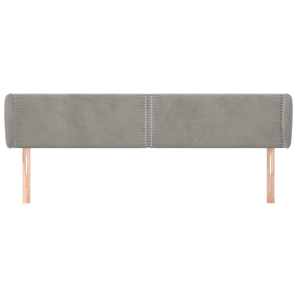 Cabecero de terciopelo gris claro 163x23x78/88