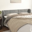 Cabecero de terciopelo gris claro 203x23x78/88 cm