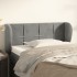 Cabecero de terciopelo gris claro 93x23x78/88