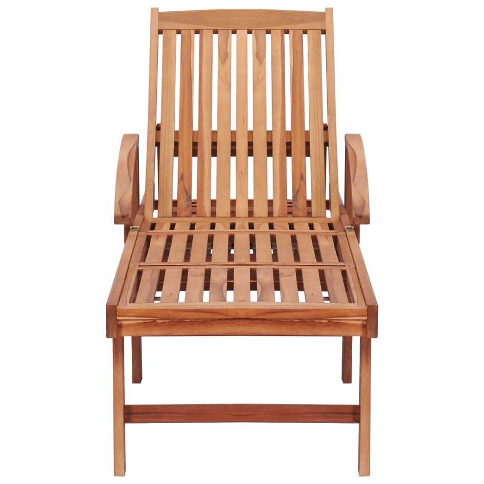 Tumbona con cojín negro madera maciza de