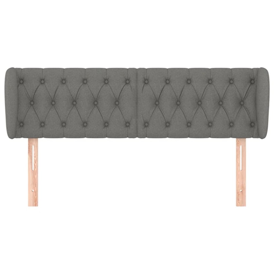 Cabecero de tela gris oscuro 163x23x78/88