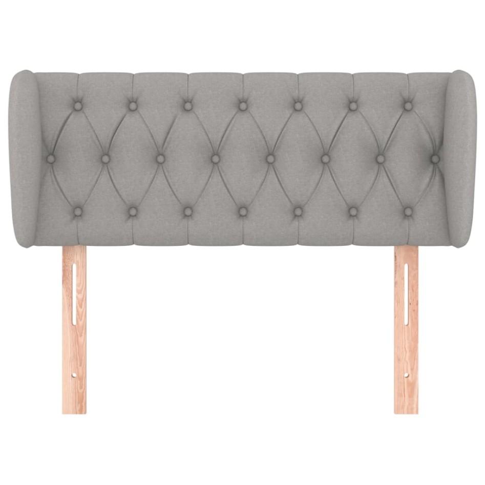 Cabecero de tela gris claro 103x23x78/88