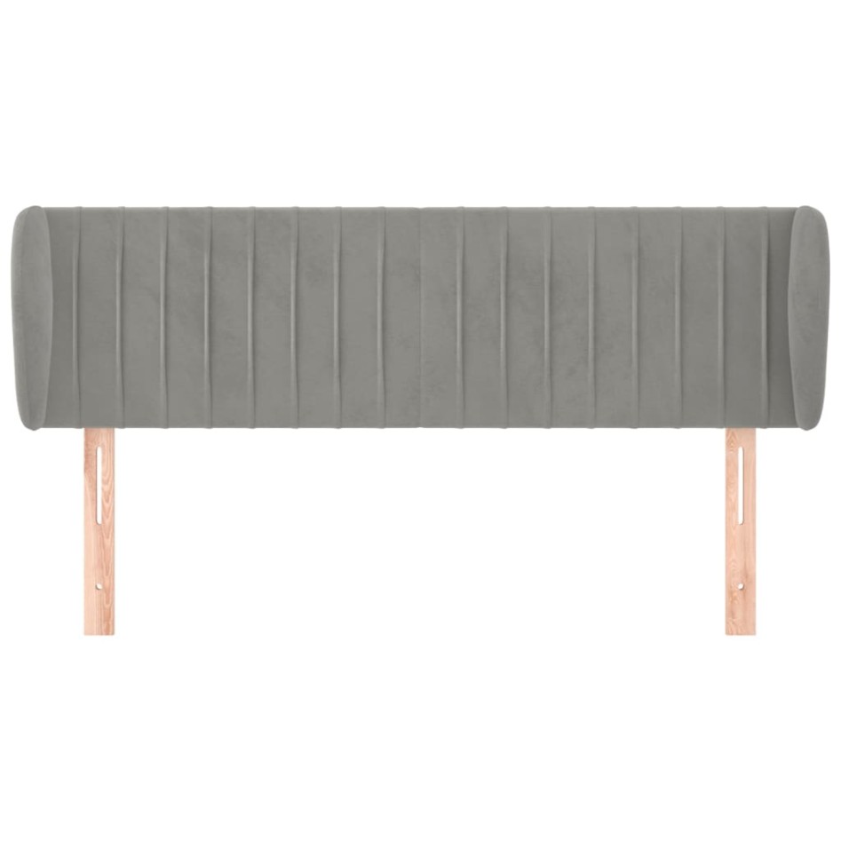 Cabecero de terciopelo gris claro 147x23x78/88