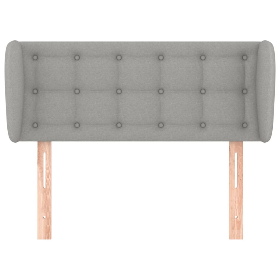 Cabecero de tela gris claro 103x23x78/88