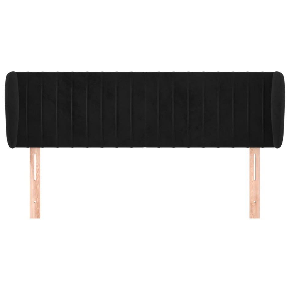 Cabecero de terciopelo negro 147x23x78/88