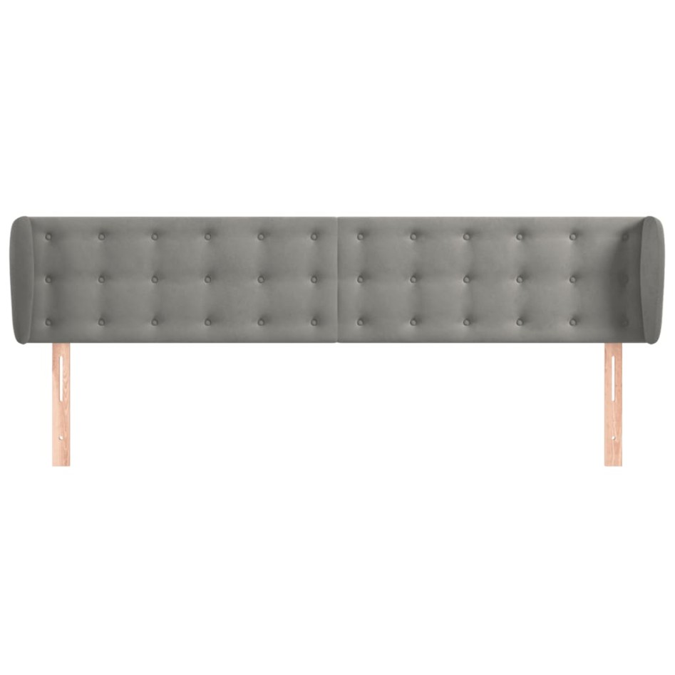 Cabecero de terciopelo gris claro 183x23x78/88