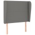 Cabecero con orejas de tela gris oscuro 93x23x118/128
