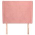 Cabecero con orejas de terciopelo rosa 93x23x118/128