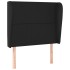 Cabecero con orejas de cuero sintético negro 83x23x118/128