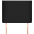 Cabecero con orejas de cuero sintético negro 83x23x118/128