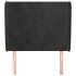Cabecero con orejas de terciopelo negro 103x23x118/128
