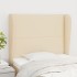 Cabecero con orejas de tela color crema 83x23x118/128