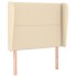 Cabecero con orejas de tela color crema 83x23x118/128
