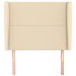 Cabecero con orejas de tela color crema 83x23x118/128