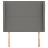 Cabecero con orejas de tela gris oscuro 103x23x118/128