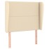 Cabecero con orejas de tela color crema 103x23x118/128