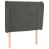 Cabecero con orejas de terciopelo gris oscuro 83x23x118/128